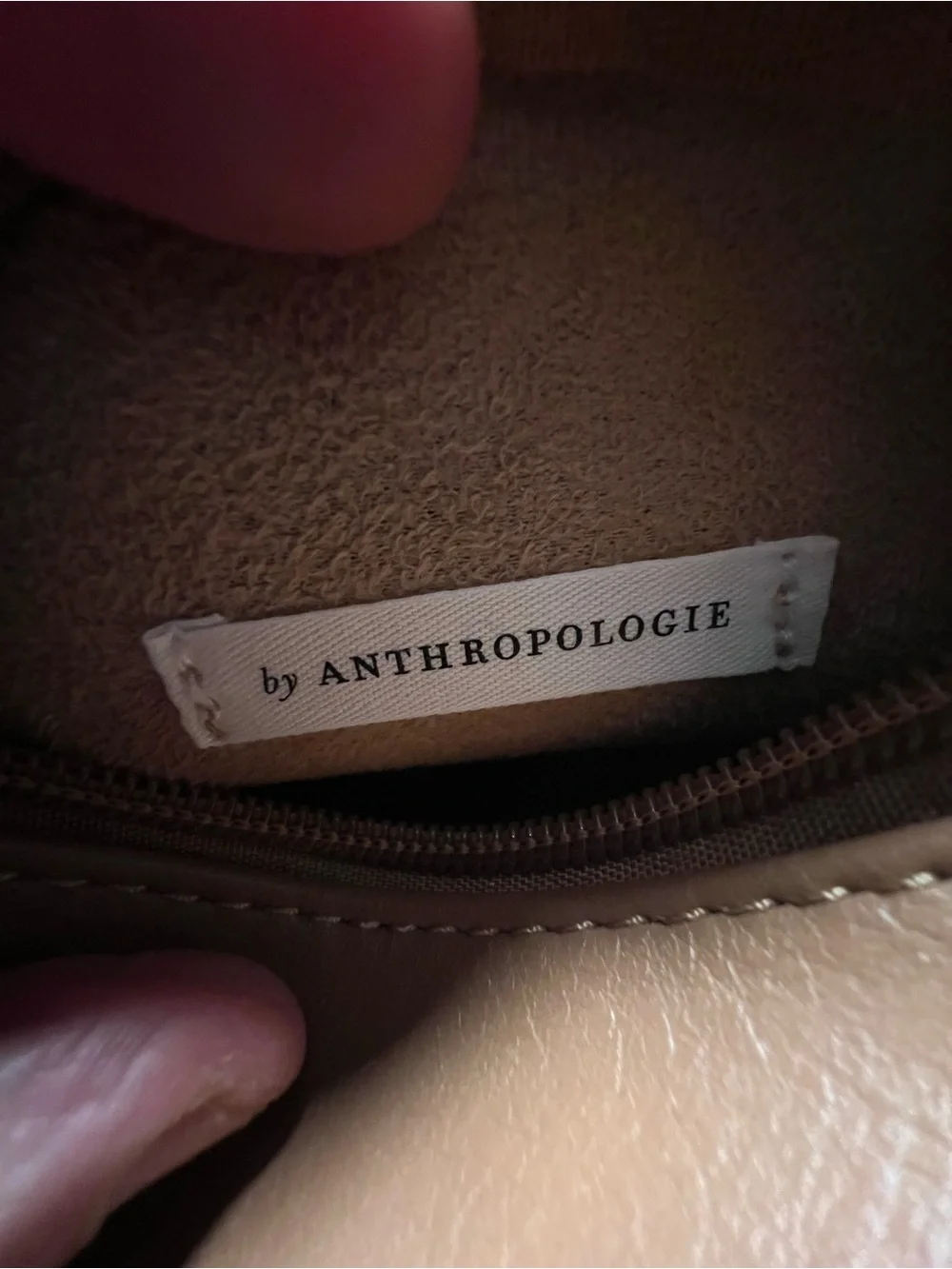 Anthropologie Tan Micro Crossbody with Gold Hardware